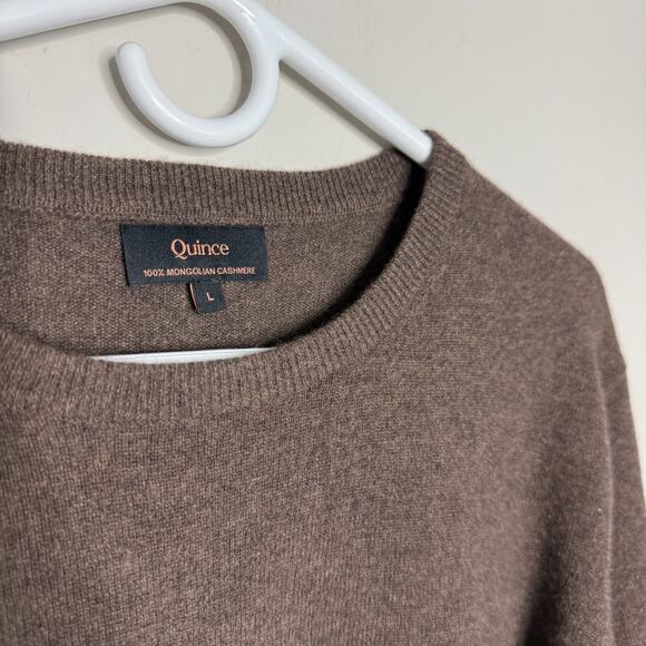 Quince Womens Mongolian Cashmere Crewneck Sweater Large Brown Minimalist Luxury - Picture 3 of 4